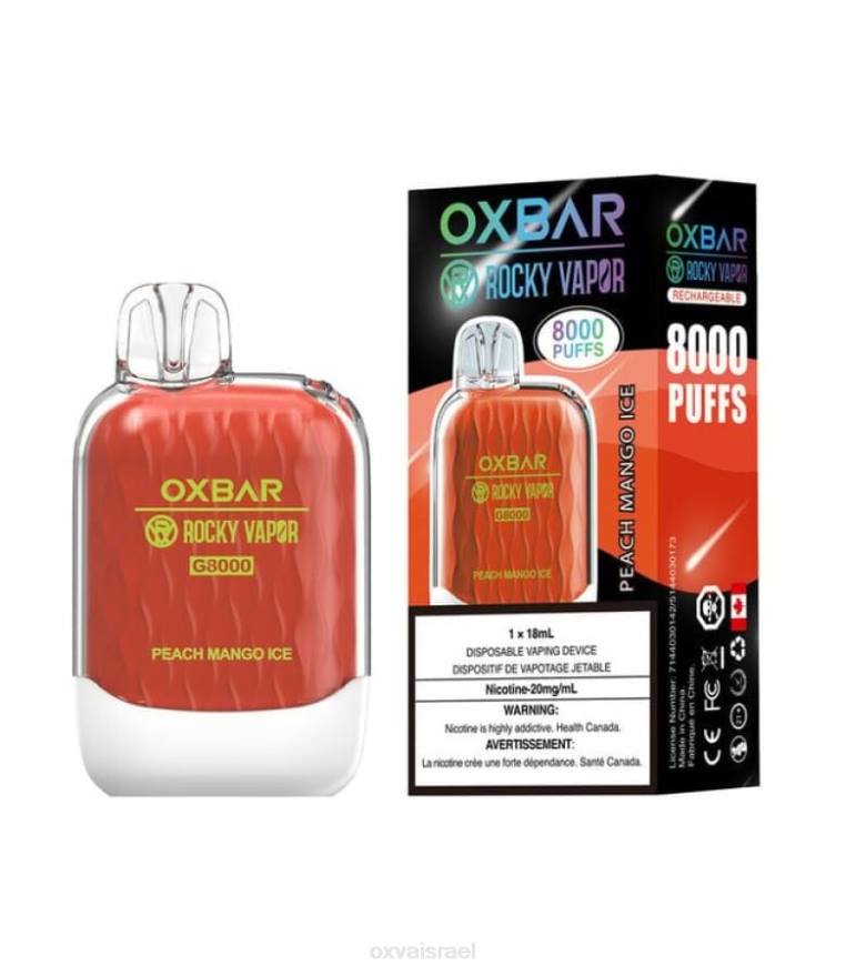 OXVA vape flavors HBRJ39 קרח מנגו אפרסק OXVA OXBAR G8000